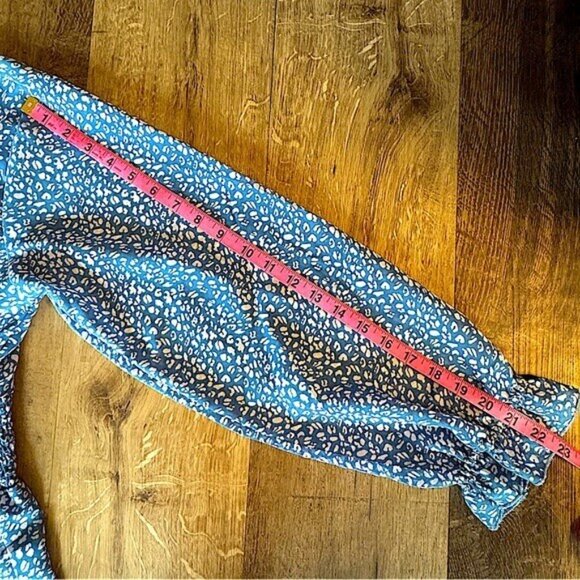 Rebellion Bohemian Plunging V-Neckline Blue Colored Maxi Dress Size Medium - Picture 13 of 15